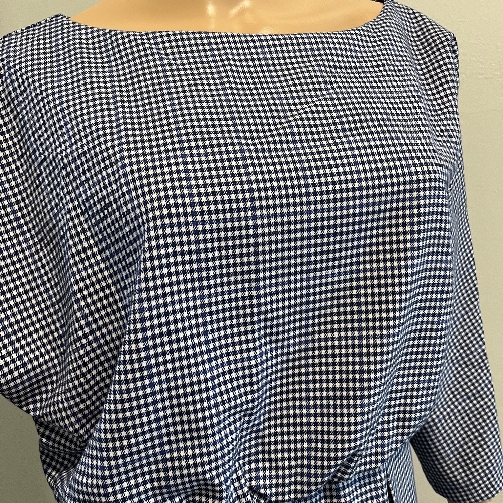 Trina Turk Amar Dress Navy & White Check Size 6    New With Tags - Picture 7 of 16